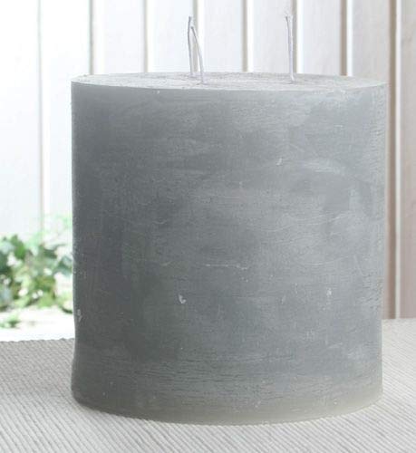 Rustik-Dreidochtkerze, 15 x 15 cm Ø, grau von CandleCorner Rustik-Kerzen