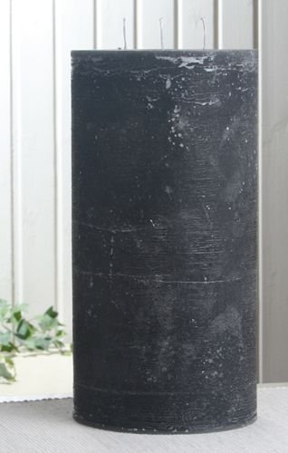 Rustik-Dreidochtkerze, 30 x 15 cm Ø, anthrazit-schwarz von CandleCorner Rustik-Kerzen