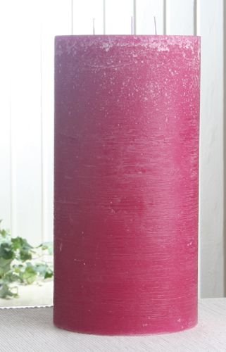 Rustik-Dreidochtkerze, 30 x 15 cm Ø, fuchsia von CandleCorner Rustik-Kerzen