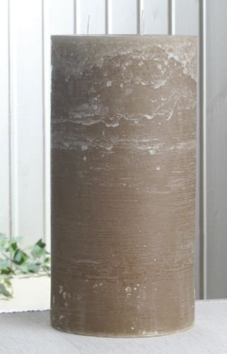 Rustik-Dreidochtkerze, 30 x 15 cm Ø, Sand von CandleCorner Rustik-Kerzen