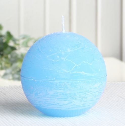 CandleCorner Rustik-Kerzen Kugelkerze, 8 cm Ø, hellblau von CandleCorner Rustik-Kerzen