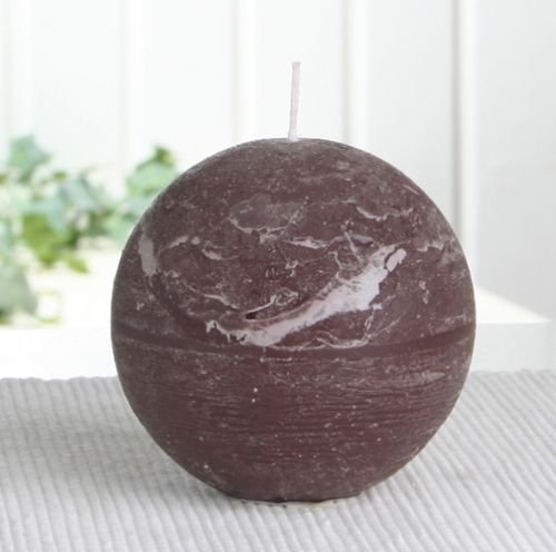 CandleCorner Rustik-Kerzen Kugelkerze, 8 cm Ø, kaffeebraun mit Opik-Duft von CandleCorner Rustik-Kerzen