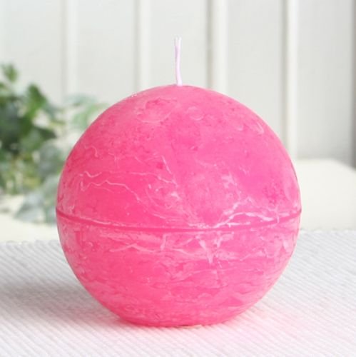 Rustik-Kugelkerze, 8 cm Ø, pink von CandleCorner Rustik-Kerzen