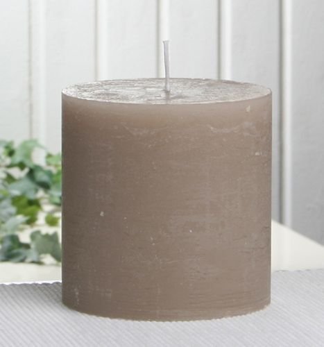 Rustik-Stumpenkerze, 10 x 10 cm Ø, sand von CandleCorner Rustik-Kerzen