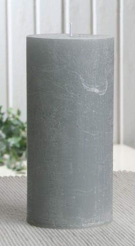 Rustik-Stumpenkerze, 15 x 7 cm Ø, grau von CandleCorner Rustik-Kerzen