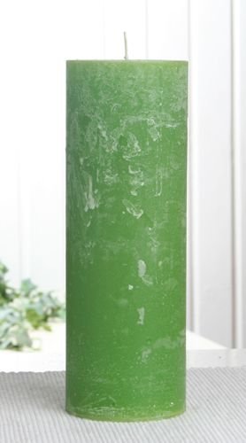 Rustik-Stumpenkerze, 20 x 7 cm Ø, apfelgrün von CandleCorner Rustik-Kerzen