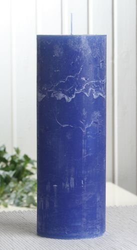 Rustik-Stumpenkerze, 20 x 7 cm Ø, blau von CandleCorner Rustik-Kerzen