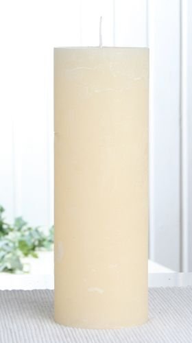 Rustik-Stumpenkerze, 20 x 7 cm Ø, Creme von CandleCorner Rustik-Kerzen