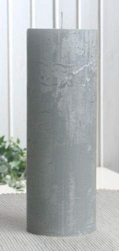 Rustik-Stumpenkerze, 20 x 7 cm Ø, grau von CandleCorner Rustik-Kerzen
