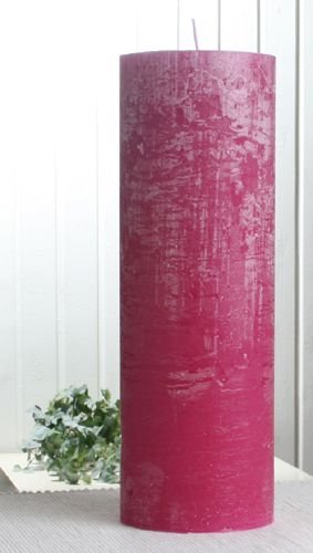 Rustik-Stumpenkerze, 30 x 10 cm Ø, fuchsia von CandleCorner Rustik-Kerzen