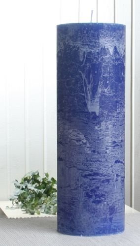 Rustik-Stumpenkerze, 30 x 10 cm Ø, blau von CandleCorner Rustik-Kerzen