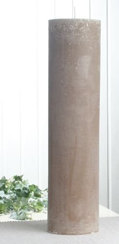 Rustik-Stumpenkerze, 40 x 10 cm Ø, Sand von CandleCorner Rustik-Kerzen