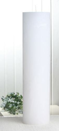 Rustik-Stumpenkerze, 40 x 10 cm Ø, weiß von CandleCorner Rustik-Kerzen