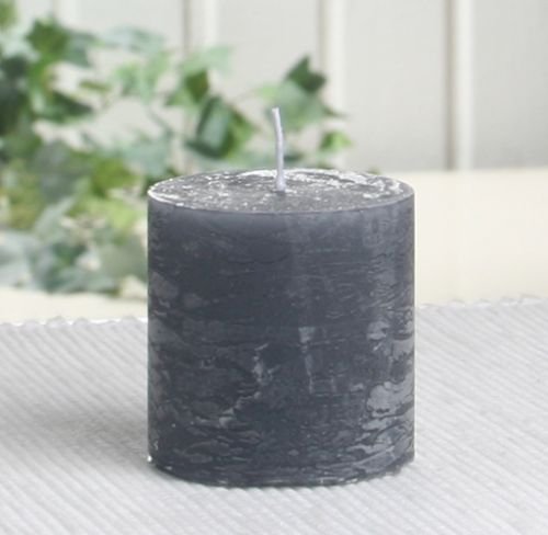 Rustik-Stumpenkerze, 5 x 5 cm Ø, anthrazit-schwarz von CandleCorner Rustik-Kerzen