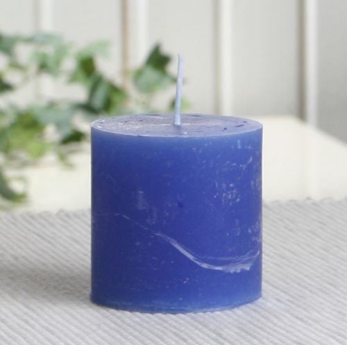Rustik-Stumpenkerze, 5 x 5 cm Ø, blau von CandleCorner Rustik-Kerzen