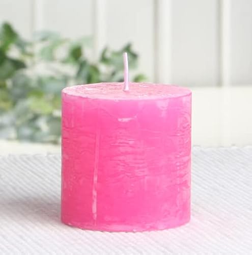 Rustik-Stumpenkerze, 5 x 5 cm Ø, pink von CandleCorner Rustik-Kerzen