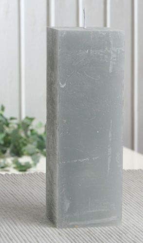 Rustik-Stumpenkerze, viereckig, 15 x 5 x 5 cm Ø, grau von CandleCorner Rustik-Kerzen