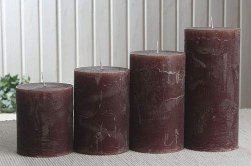 Rustik-Stumpenkerzen-Adventsset, groß, 7 cm Ø, kaffeebraun von CandleCorner Rustik-Kerzen