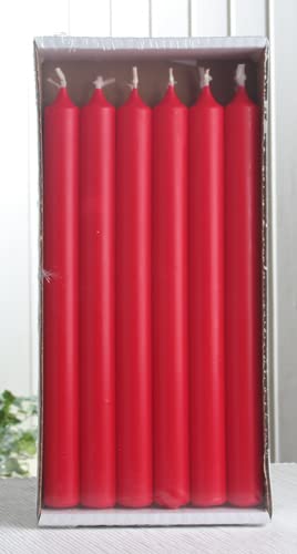 12er-Pack Premium-Stabkerzen, 25 x 2,2 cm Ø, rubinrot von CandleCorner