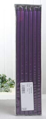 Stabkerzen, 30 x 1,2 cm Ø, 12er-Pack, lila-violett von CandleCorner
