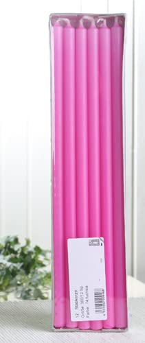 Stabkerzen, 30 x 1,2 cm Ø, 12er-Pack, pink-fuchsia von CandleCorner