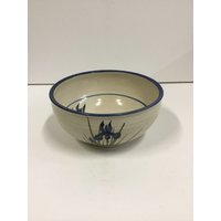 Handgesponnene Keramik Schale Handbemalt Signiert von CandleLiteGiftShop