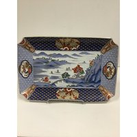 Kozan Gama | Kozan Kiln Großes Porzellan Rechteckiges Serviertablett von CandleLiteGiftShop