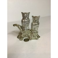 Salz - Und Pfefferstreuer/ Eulen Auf Einem Ast/ Hong Kong/ Kunststoff von CandleLiteGiftShop