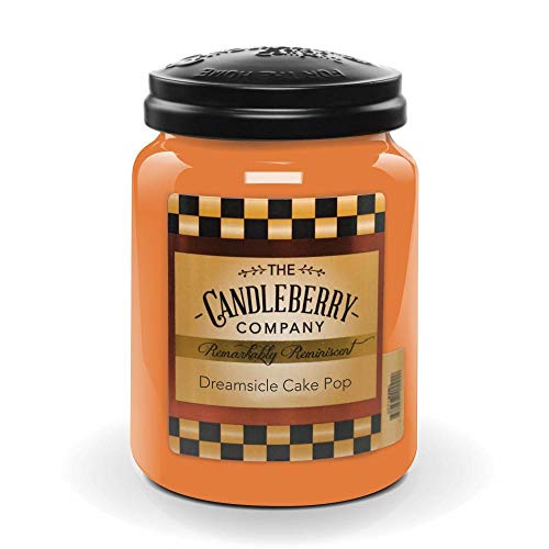 Candleberry Duftkerze im Glas mit Deckel - Dreamsicle Cake Pop (570g) - Intensiv duftende ganzjährige Kerze bis zu 160h Brenndauer für jeden Anlass, langlebig und handgegossen in den USA von Candleberry