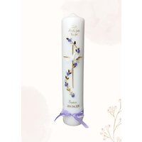 Handgefertigte Und Personalisierte Taufkerze | Geschenk Zur Taufe Baby Junge Mädchen Moderne Mit Holz 12 von CandlesTaferner