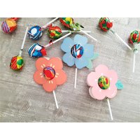 Set Von Kawaii Candy Lollipop Wrappers, Pastell Leckereien Für Kinder, Rosa Mädchen Geburtstag Souvenirs, Süße Essbare Blumen Geschenke Kinder von Candlesandcandy