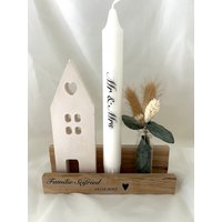 Hochzeitsgeschenk-Holzleiste-Hochzeitsgeschenkidee-Wedding-Hochzeit-Personalisiert-Geschenk-Kerze-Trockenblumen-Dekoration Hochzeitsgeschenk-Holzleiste-Hochzeitsgeschenkidee-Wedding-Hochzeit-Personalisiert-Geschenk-Kerze-Trockenblumen-Dekoration von CandlesbyNadja