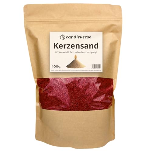 Candleverse Kerzensand Violett 1000g | Wachsgranulat inkl. Dochte Kreative DIY-Kerzen von Candleverse