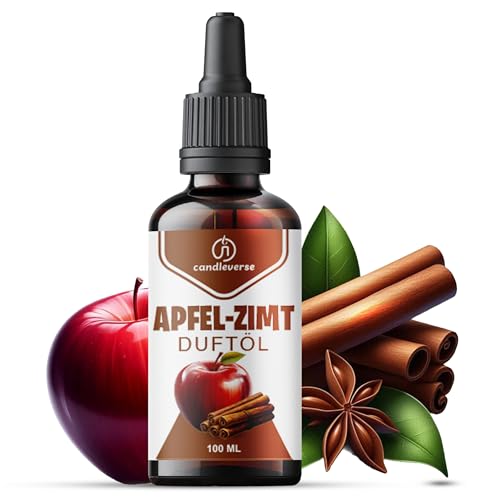 Candleverse Premium Kerzenduftöl [Apfel-Zimt] – Angereichert mit natürlichen ätherischen Ölen - Intensives Aroma für DIY-Kerzenprojekte – 100ml von Candleverse