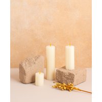 Bienenwachskerzen Set - Weiß Honig Duft Handgemacht Natur Handgerolltes Heimgeschenk Baumwolldocht Wohnzimmer Duftdeko von Candlys