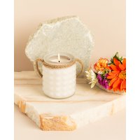 Brautstrauß Kerze - Weißes Glasglas Laterne Handgemachter Duft Hausgarten-Dekorationsgeschenk Natürlicher Edelsteine Sojawachs von Candlys