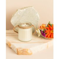 Brautstrauß Kerze - Weißes Glasglas Laterne Handgemachter Duft Hausgarten-Dekoration Geschenk Natürlicher Streifen Sojawachs von Candlys