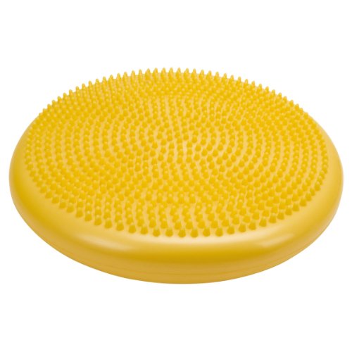 CanDo Balancekissen mit Noppenseite, Sitzkissen, aufpumpbar, Balance Disc, 35 cm Durchmesser, gelb von Cando