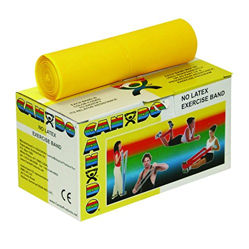 CanDo Trainingsband LATEXFREI / Gymnastikband, Länge 5,5 m - gelb (sehr leicht) von Cando