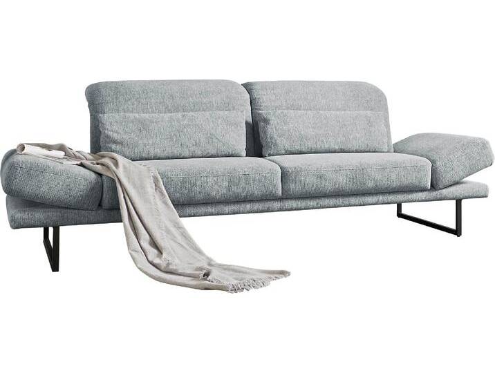 2-Sitzer 3C CANDY Mallow Designsofa mit Komfortfunktionen, modern und bequem , grau, B:228cm H:83cm T:103cm, 100% Polyester, Sofas, Verstellbare Armlehne und Kopfteil, manuelle Sitztiefenverstellung von Candy-Polstermöbel