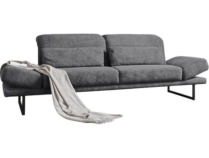 2-Sitzer 3C CANDY Mallow Designsofa mit Komfortfunktionen, modern und bequem , grau (anthrazit), B:228cm H:83cm T:103cm, 100% Polyester, Sofas, Verstellbare Armlehne und Kopfteil, manuelle Sitztiefenverstellung von Candy-Polstermöbel