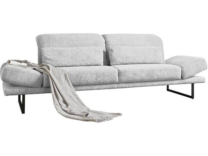 2-Sitzer 3C CANDY Mallow Designsofa mit Komfortfunktionen, modern und bequem , silber, B:228cm H:83cm T:103cm, 100% Polyester, Sofas, Verstellbare Armlehne und Kopfteil, manuelle Sitztiefenverstellung von Candy-Polstermöbel