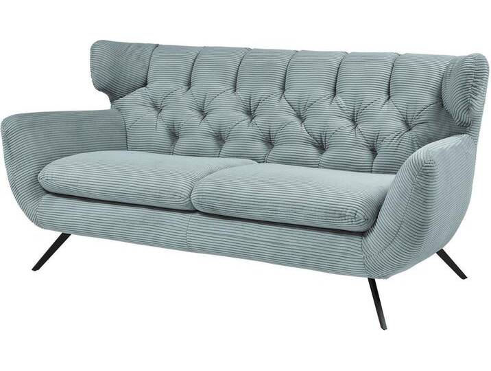 3C Candy 2,5-Sitzer Beatrice, extravagantes Megasofa, bequem, Küchensofa, mit Rückensteppung im Rautenmuster, in Samt Optik oder in Breitcord, blau von Candy-Polstermöbel