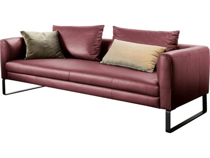 3C Candy 3-Sitzer Avola Designsofa mit Lederbezug, tolle Verarbeitungsdetails, bequem und komfortabel, rot, red von Candy-Polstermöbel