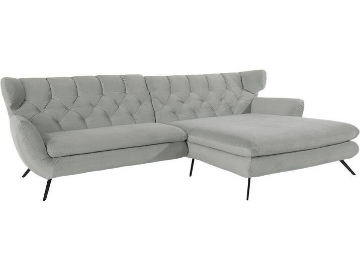3C Candy Ecksofa Beatrice Designsofa in moderner Retrooptik, bequem und extravagant, mit Rückensteppung im Rautenmuster, Ohrenbacken Optik, L-Form von Candy-Polstermöbel