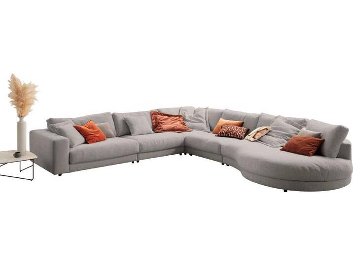 3C Candy Ecksofa Enisa II, bequem und komfortabel, Mega Familiensofa, L-Form, incl. 3 Flatterkissen, grau, light-grey von Candy-Polstermöbel