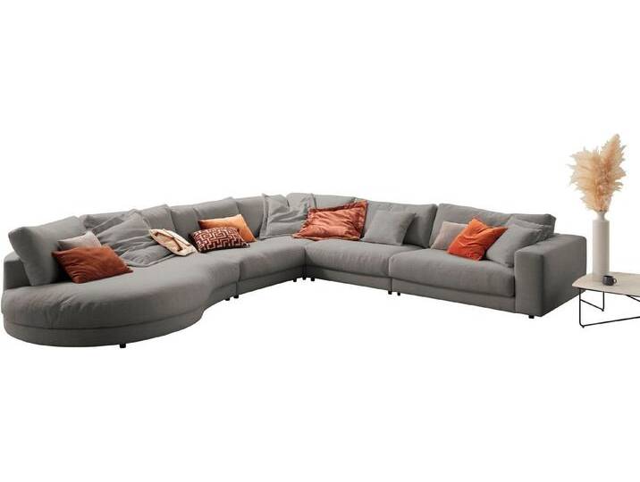 3C Candy Ecksofa Enisa II, bequem und komfortabel, Mega Familiensofa, L-Form, incl. 3 Flatterkissen, schwarz, anthrazit von Candy-Polstermöbel