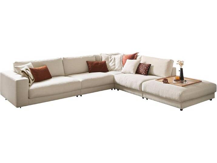 3C Candy Ecksofa Enisa II, bequem und komfortabel, großes Familiensofa, L-Form, incl. 3 Flatterkissen, beige, nature von Candy-Polstermöbel