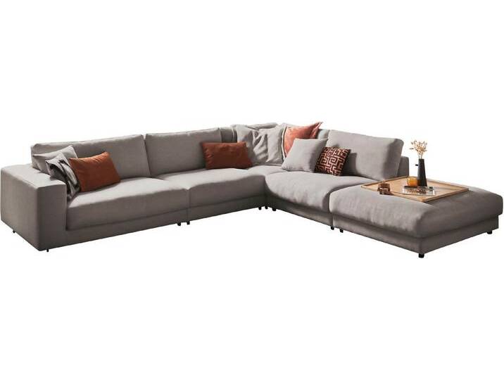 3C Candy Ecksofa Enisa II, bequem und komfortabel, großes Familiensofa, L-Form, incl. 3 Flatterkissen, silberfarben, silver von Candy-Polstermöbel