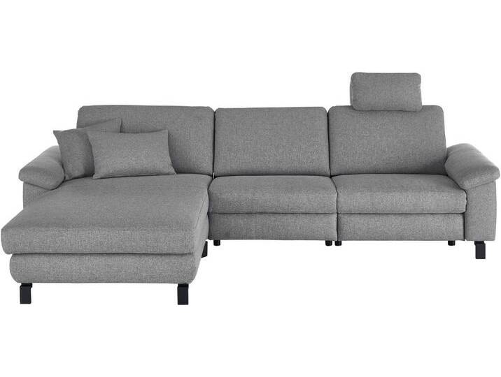 3C Candy Ecksofa Mainau L-Form, Relaxfunktion im 1,5-Sitzer, motorische Schlaffunktion in Longchair, grau, mit teilmotorischer Relaxfunktion im 1 von Candy-Polstermöbel